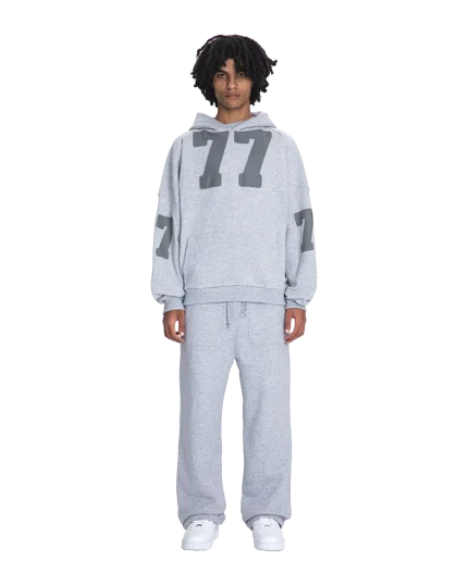 Low Lights 7EVENTY 7EVEN Raglan Hoodie Grey Melange (3)