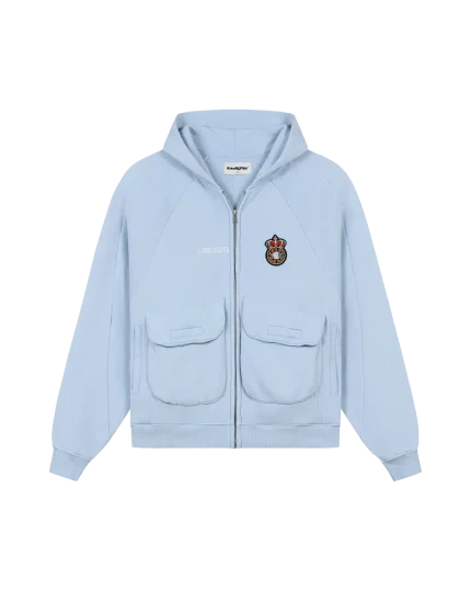 Low Lights BCN Zip Hoodie Baby Blue