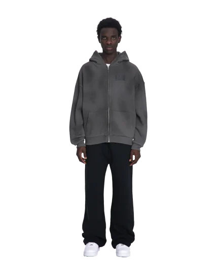 Low Lights Circular Zip Hoodie Graphite Dirty Wash (3)