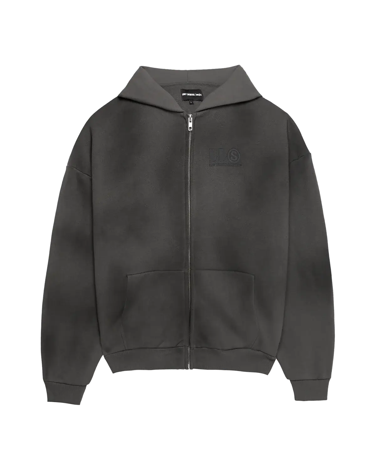 Low Lights Circular Zip Hoodie Graphite Dirty Wash (4) Low Lights Circular Zip Hoodie Graphite Dirty Wash (4)