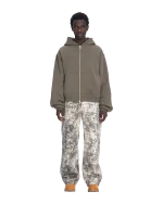Low Lights Combat Bomber Zip Hoodie Washed Beige (3)