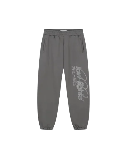 Low Lights Rhine Stone Ring Logo Jogger Dark Grey